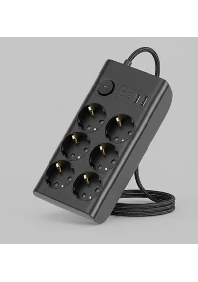 Magicool Akım Korumalı 6 Lı Priz 2xusb 2xtype-c Çıkış Yüksek Gerilim Koruma Çoklu Priz Çoğaltıcı