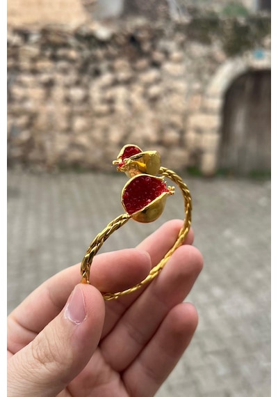 Bereket Serisi Kırmızı Kadın Nar Otantik Bileklik Bilezik