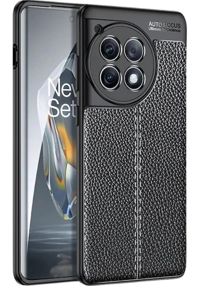 OnePlus 12 Silikon Kılıf Deri Desenli Kamera Korumalı Darbe Emici Kapak