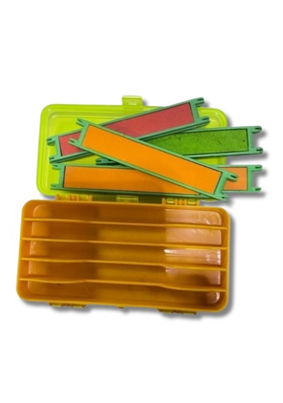 Powerex Çift Taraflı 4 Bölmeli + 5 Rig Sarım Aparatlı Organizer Balıkçı Kutusu