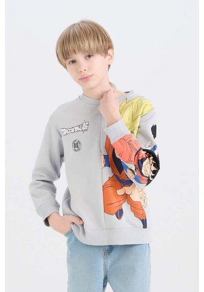 DeFacto Erkek Çocuk Dragon Ball New Bisiklet Yaka Sırt Baskılı Kalın Sweatshirt D6814A824WNGR297