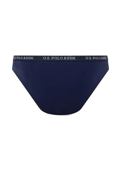 U.S. Polo Assn. Kadın Lacivert Kalın Kenarlı Lastikli Bikini Alt Lacivert