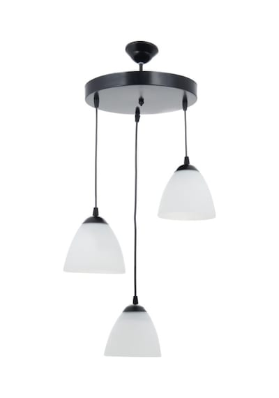 Rys Retro Metal Opal Camlı 3 Lü Dekoratif Modern Sarkıt Avize Çap:30 Cm-rys822 Beyaz