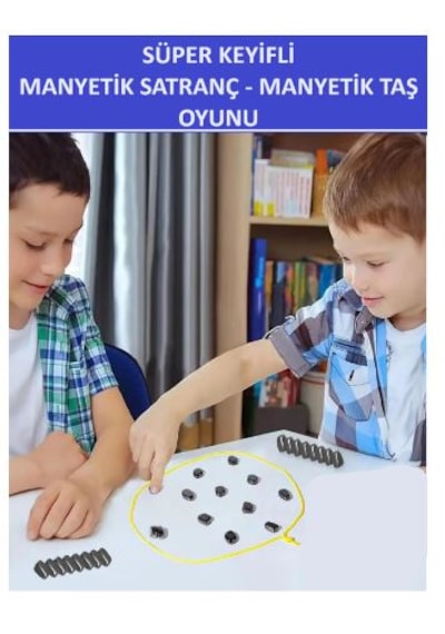 Süper Keyifli Manyetik Oyuncaklar Satranç-20 Taşlı Manyetik Oyuncaklar Güçlü Taş Oyunu