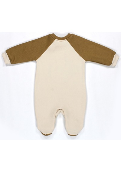 Kidaxi Hardal Reglan Kol 3 İplik Patiksiz Bebek Tulum Hardal