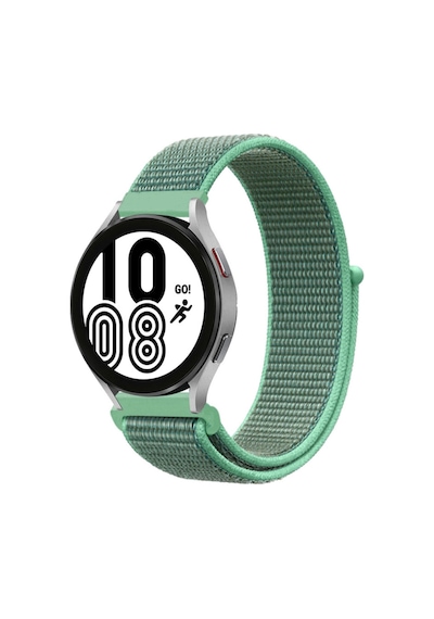 Samsung Galaxy Uyumlu   Watch 4 Hasırlı Cırtcırtlı Kordon - Turkuaz