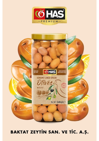 Has Premium Edremit Çizik Yeşil Zeytin 500 G