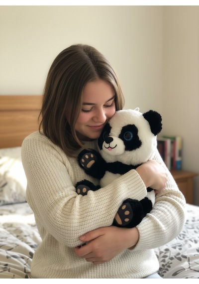 Merty Avm Premium Kalite Sevimli Peluş Panda - Dolgun Yapılı Oturabilen Hediye Oyuncak Siyah- Beyaz