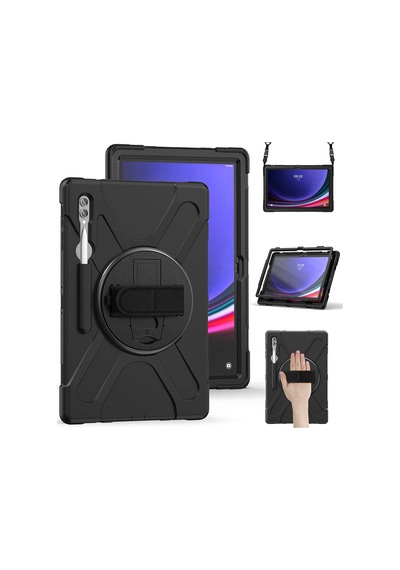 Samsung Galaxy Uyumlu Tab S9 Ultra Tablet Kılıf 360 Standlı Zırhlı Kapak