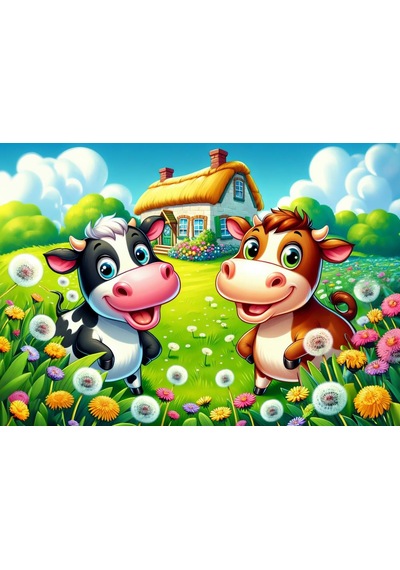 Art Çocuk Mutlu Inekler 25 Parça Puzzle