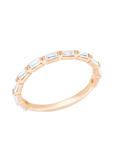 Diamond Line - Gülaylar - Pembe Altın 14 Ayar Baget Yüzük (528501899)