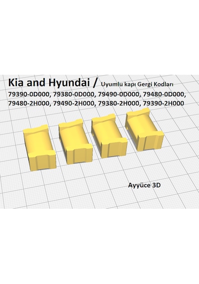 Ayyüce 3d, Hyundai Kia Uyumlu Kapı Gergisi Tamir Kiti 4 Adet