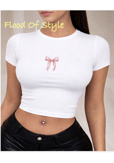 Flood Of Style Beyaz Babby Tee Kurdale Minimal Özel Tasarım