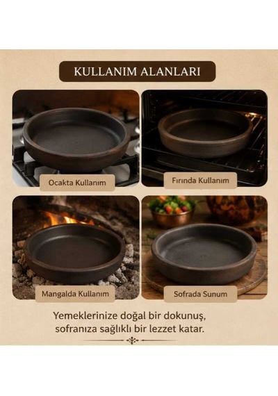 Kapadokya Çömlek Güveç Tava Kahverengi