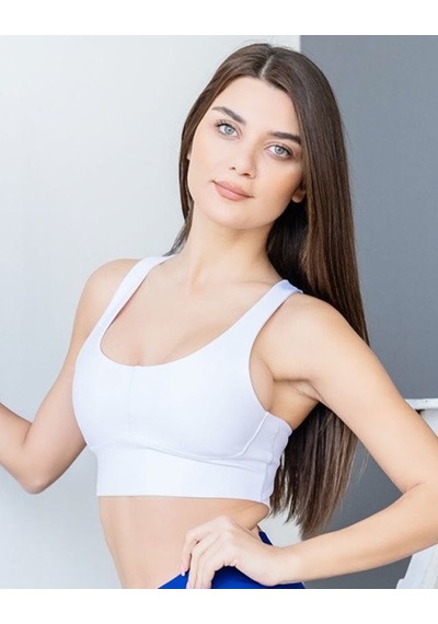 Lismina Ekstra Toparlayıcı Spor Büstiyer - Sporcu Sütyeni Beyaz