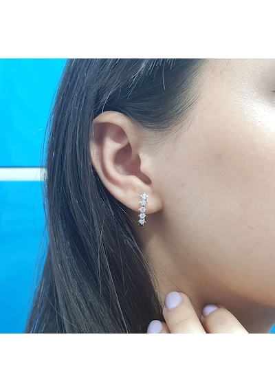 Lova Pırlantalı Nilüfer Halka Küpe -  3010027