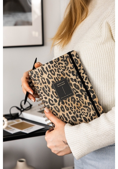 A5 Spiralli Süresiz Planlayıcı Ajanda Leopar - 15x21 Leopar