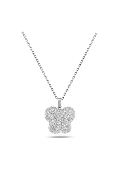 Brezza Lusso Jewelry Timeless Series Zirkon Taşlı Gümüş Işıltılı Kanat Kelebek Kolye Gümüş