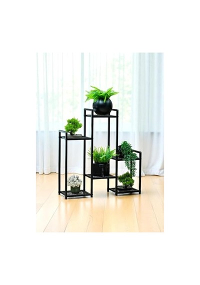Dekoratif Metal 6 Raflı Saksılık, Katlı Dikey Saksı Standı Bahçe Ve Balkon İçin 1