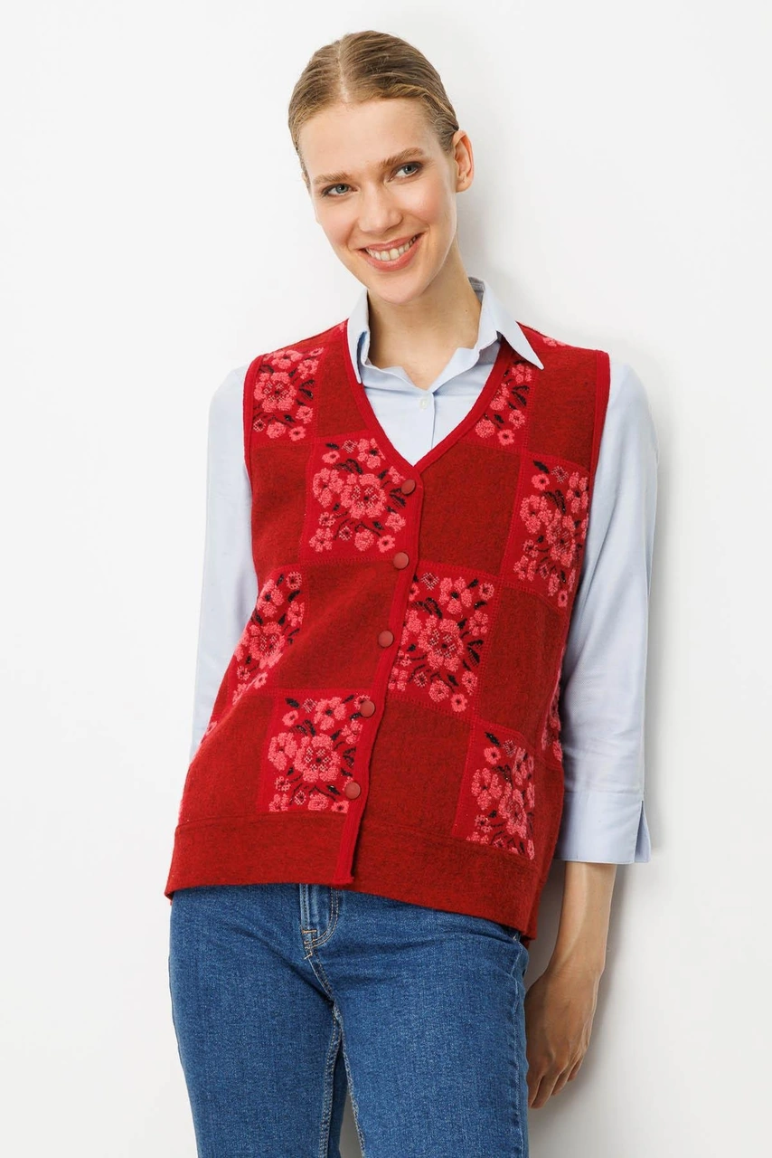 Desen Triko Kadın Pıtırcık Çiçekli Patchwork Keçe Yün Yelek Y.kırmızı Y.ş.pembe Y.kırmızı Y.ş.pembe Desen Triko Kadın Pıtırcık Çiçekli Patchwork Keçe Yün Yelek Y.kırmızı Y.ş.pembe Y.kırmızı Y.ş.pembe