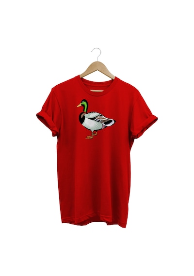 Ördek Baskılı Kırmızı T-shirt kırmızı