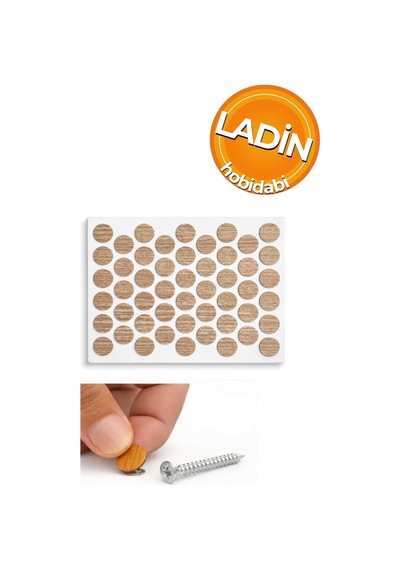 Yapışkanlı Vida Tapası Vida Kapatıcı Kapağı, 50 Adet Ladin Genel