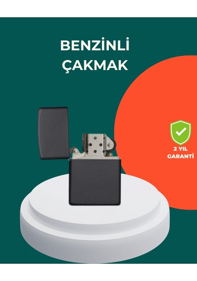 Çakmak - 836 - Parlak Siyah Doldurulabilir - Glblseme - Hedyelik Eşya