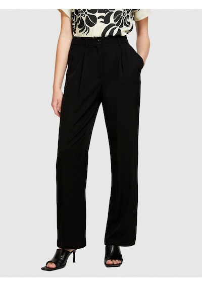 Sisley Viskoz Önü Pileli Geniş Paça Pantolon Kadın Siyah Pantolon - 324p49nmlf057