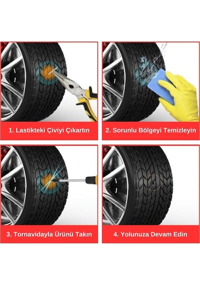 Araç Oto Kamyonlar İçin Lastik Tamir Kiti Çivisi 20 Adet Araç Oto Kamyonlar İçin Lastik Tamir Kiti Çivisi 20 Adet