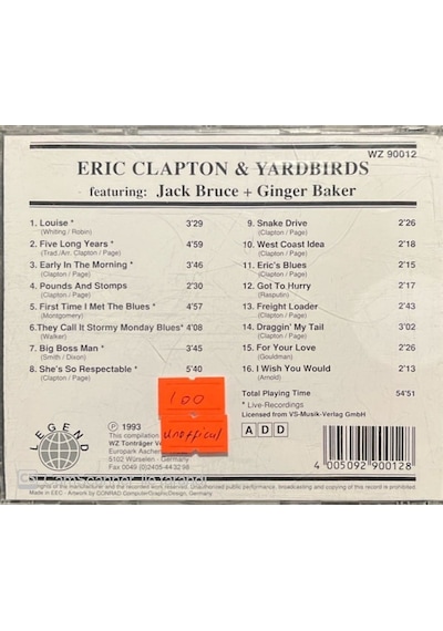 Plak Değildir Cd Dir Cd Eric Clapton & Yardbirds Unoffical Cd
