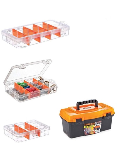 organizer Kutu Set Bölmeli Alet Çantası Dremel Balık vida Sakla
