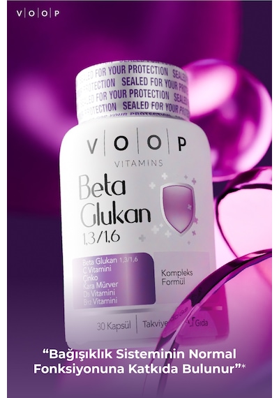 Voop Beta Glukan 1.3-1.6 Kara Mürver Vitamin C Çinko 30 Kapsül