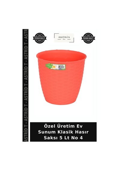 Özel Üretim Ev Sunum Klasik Hasır Saksı 5 Lt No 4