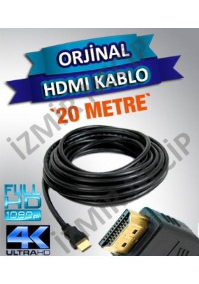 20 Metre Hdmi To Hdmi Gold Altın Uçlu 24K 1.4 Ver. 3D Kablo