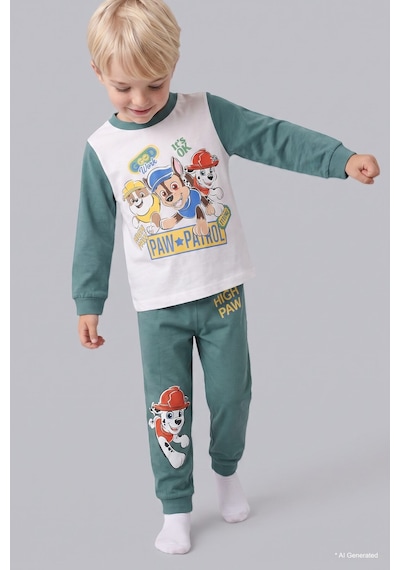 Defacto Paw Patrol 2li Pijama Takımı Uzun Kollu Üst Alt Erkek Bebek I1767a526augn757 Yeşil-gn757