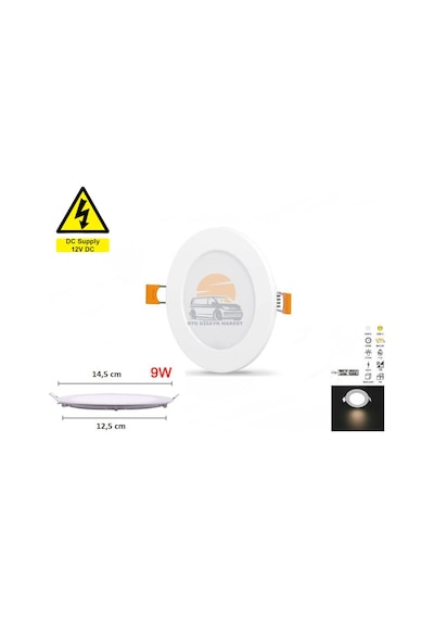 12 Volt 9 W Led Spot Lamba