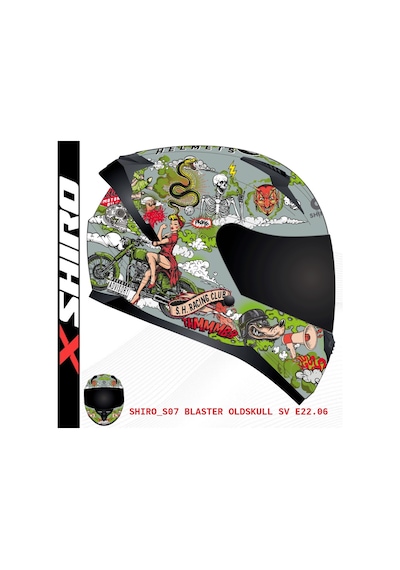 Shiro Fullface Blaster Ol Motosiklet Kaskı Kapalı Grafik