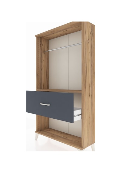 Arges Dolap Tek Raflı Tek Çekmeceli Tek Askılı 88x30x163 Çam-antrasit Atlas Çam