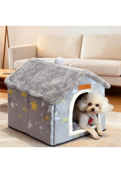 Köpek Evi İç Mekan, Katlanabilir Yumuşak Köpek Yatağı Sıcak Kedi Yuvası Küçük Orta Büyük Köpekler Kediler İçin Minderli Yavru Mağara S İçinde 9 Lbs