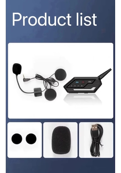 Bt62 Motosiklet Kask Kulaklığı Intercom 2 Intercom Bağlantılı