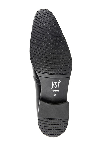 Ysf Erkek Siyah Klasik Altı Lastikli Ayakkabı