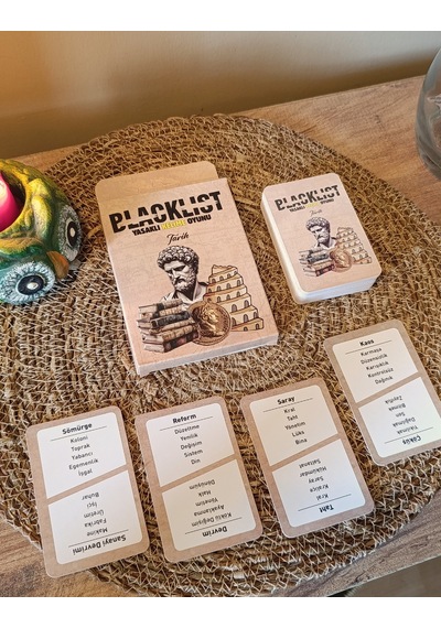 Blacklist Yasaklı Kelime Oyunu Tarih Kese Hediyeli 50 Kart Eğlenceli & Öğretici Grup Oyunu