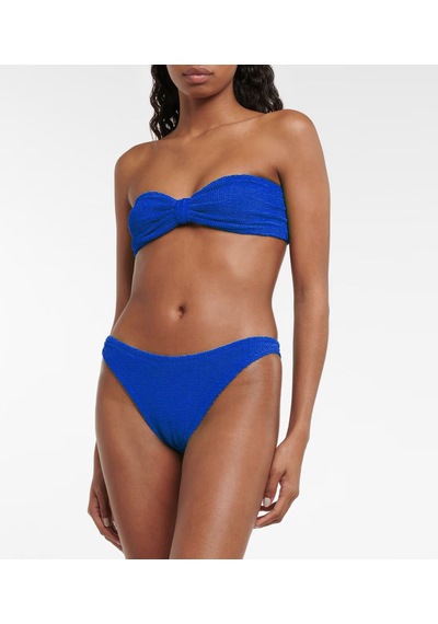 Deep Beach Straplez Dokulu Kumaş Bikini Takım Yeşil