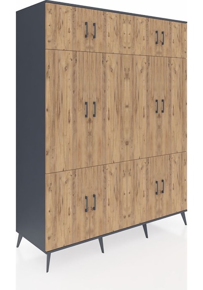 Kronos Gardrop 10 Raflı 12 Kapaklı 2 Askılı 176x59x221 Antrasit-çam/antrasit Çam/antrasit Kronos Gardrop 10 Raflı 12 Kapaklı 2 Askılı 176x59x221 Antrasit-çam/antrasit Çam/antrasit