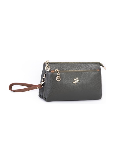 Nas Bag Kadın Çapraz Ve Clutch Çanta Bilek Ve Çapraz Askılı 24x15 Cm Haki Taba Victoria