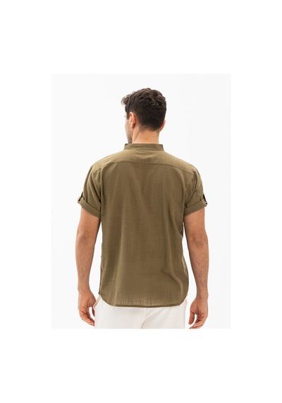 Kısa Kol Şile Bezi Bodrum Erkek T-shirt Haki 3049 Haki