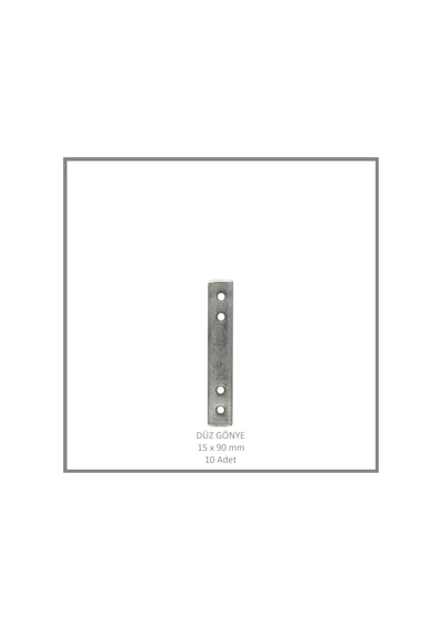Düz Gönye, Sac Gönye, 15 X 90 Mm 10 Adet Metalik