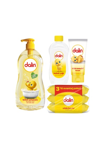 Tr Bebek Bakım Seti, Şampuan 900ml + Bebek Yağı 300ml + Pişik Kremi 100ml + Islak Havlu 56'li X3