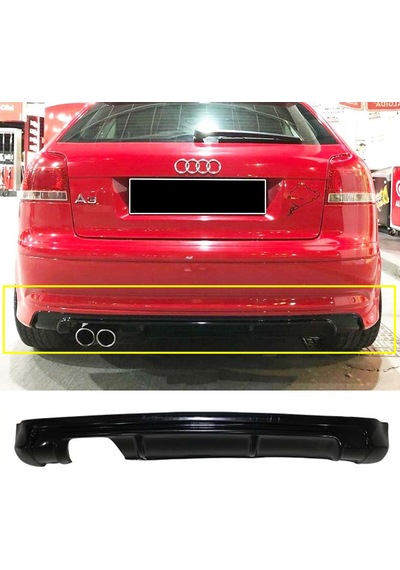 Audi A3 8p Arka Ek 2 Kapı Uyumlu Plastik Mat Siyah Karlık 2004-2008 Arka-bodykit-ek-karlık