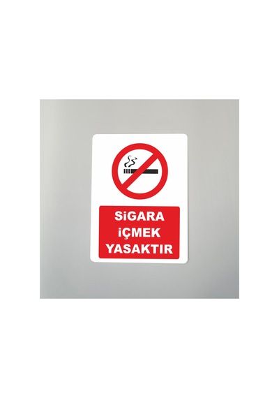 Sigara İçmek Yasaktır Baskı Arkası Yapışkanlı Dekota Üzeri Arkası Yapışkanlı 14x20 Cm
